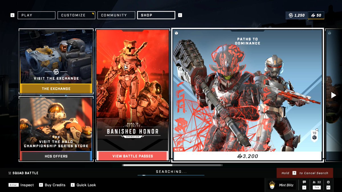 Halo Infinite's shop STILL won't let you buy individual pieces. I would've bought the new Bandit Banished model, but instead it's forcing you to drop $52 AUD to get the necessary credits for the bundle. Unbelievable.
