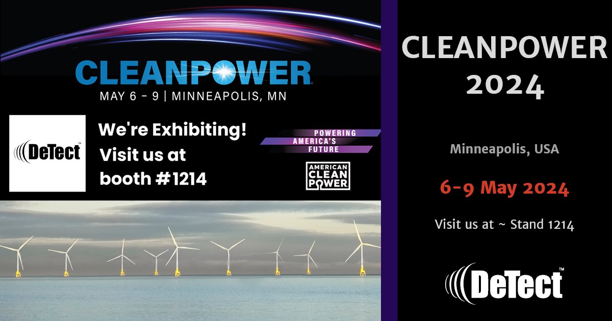 We're exhibiting at Cleanpower 2024! Discover DeTect, Inc.'s innovative bird control radar systems and learn how they enhance power generation efficiency. Visit us at our stand to explore our solutions! #Cleanpower2024 tinyurl.com/yhe67szb

#Cleanpower2024 #RenewableEnergy