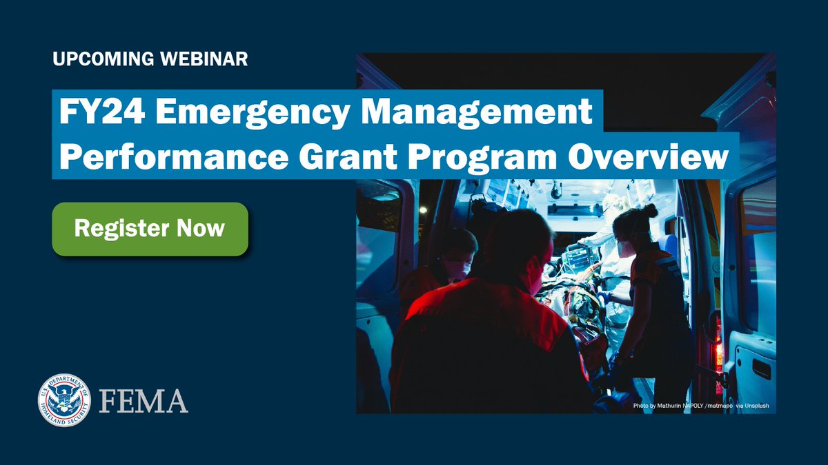 📢Calling all State Administrative Agencies! You’re invited to participate in the FY24 #EmergencyManagement Performance Grant Program webinar, tomorrow at 2 pm ET. We'll review program updates & requirements and share program resources. Register now⤵️ fema.zoomgov.com/meeting/regist…