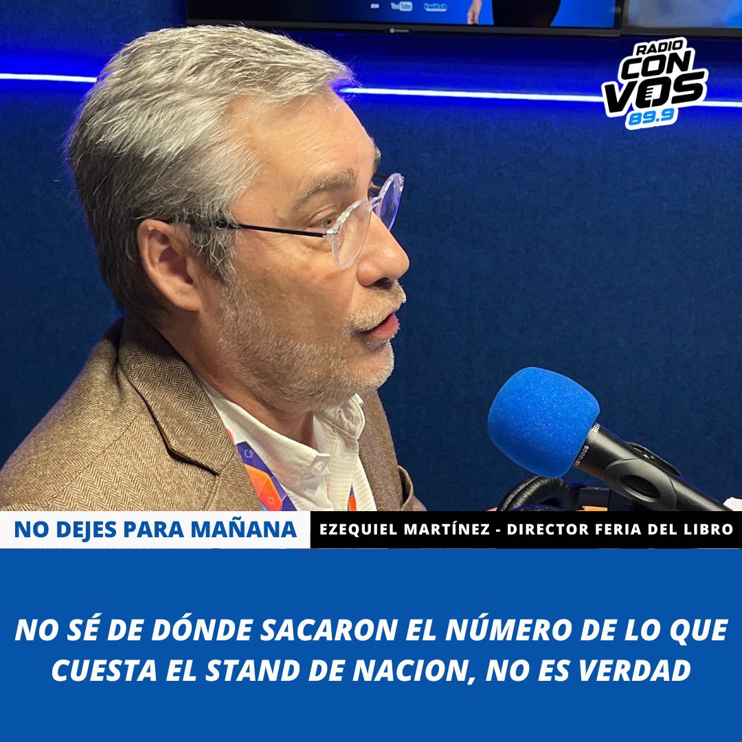 🗣️ Nos visitó el Presidente de @ferialibro Ezequiel Martínez y en diálogo con @rominamanguel @natumader @diegogeddes @fedemayol y @alvarezrey se refirió a la presentación que el 12 de mayo hará #javiermilei de su libro. #radioconvos