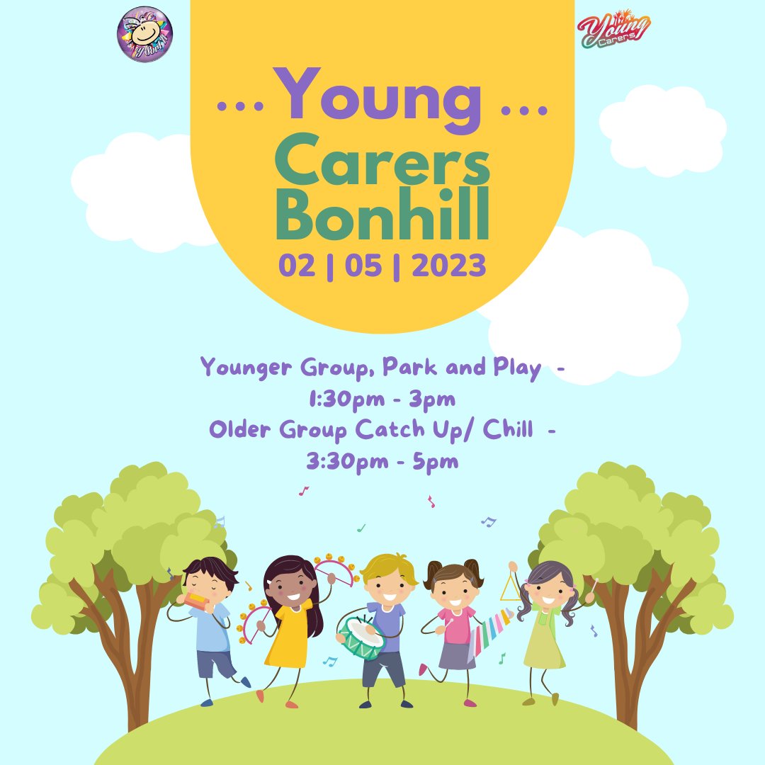 🌟 Exciting news! The Young Carers Bonhill group time has changed for the in-service day! 🎉 Younger Group meets from 1:30pm to 3pm for Park and Play Older Group meets from 3:30pm to 5pm for catch up and chill! Let's have a blast! 💪 #YoungCarers #BonhillGroup