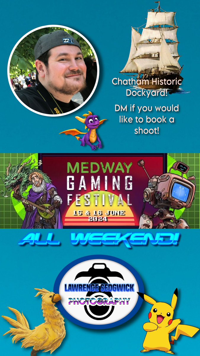 Catch me at the Medway Gaming Festival 15th and 16th of June!
DM if you would like to book a shoot with me! 😁👍📸
#medwaygamingfestival #chathamdockyard