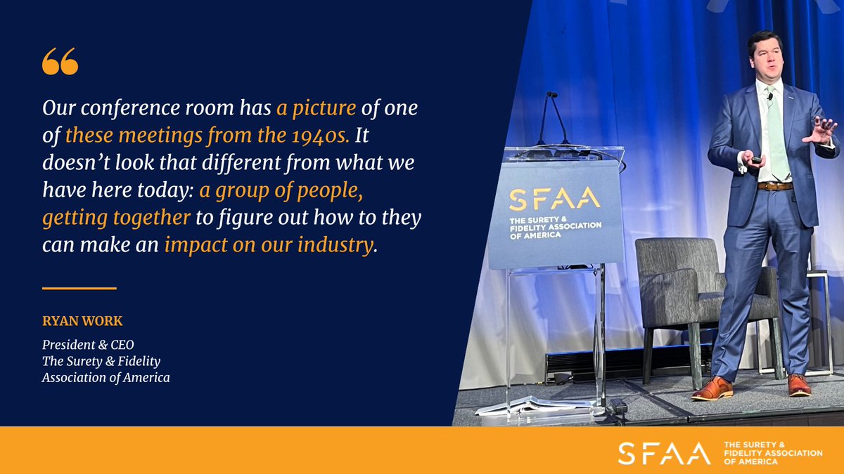 Robert Murray, SFAA Chair and Head of Surety, Zurich North America kicks off the 2024 General Session alongside SFAA CEO Ryan Work. 
#SFAA #AnnualMeeting