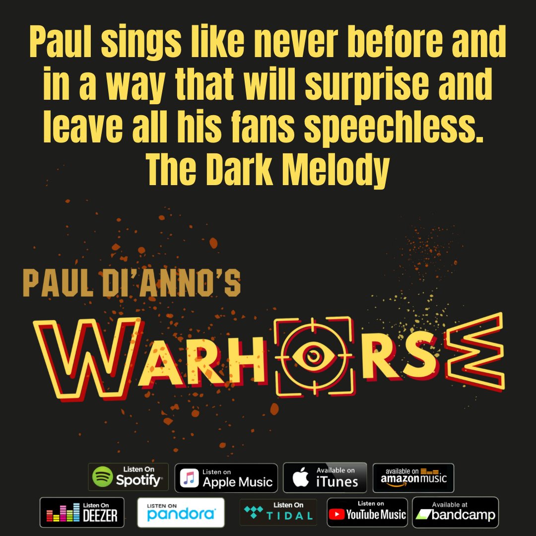 Paul sings like never before and in a way that will surprise and leave all his fans speechless. - The Dark Melody Listen at smarturl.it/WarhorseEP #pauldianno #warhorse #ironmaiden #heavymetal #nwobhm #bravewordsrecords #rocklegends