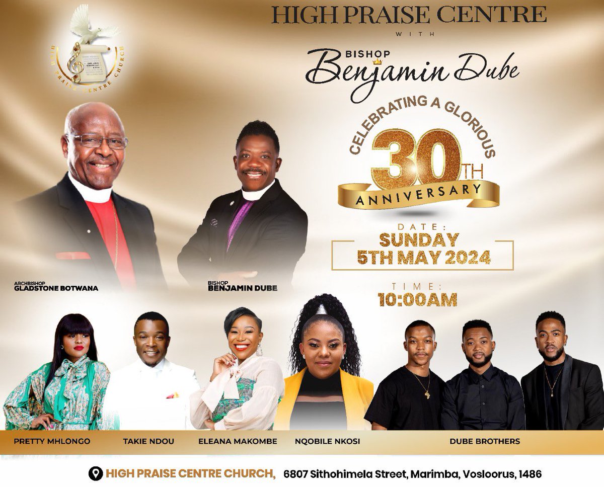 This weekend marks the 30 years of Development and the beginning of Divine Distinction for High Praise Centre…Tap into this Anointing by joining us.🙇🏽💜😇👑🦅