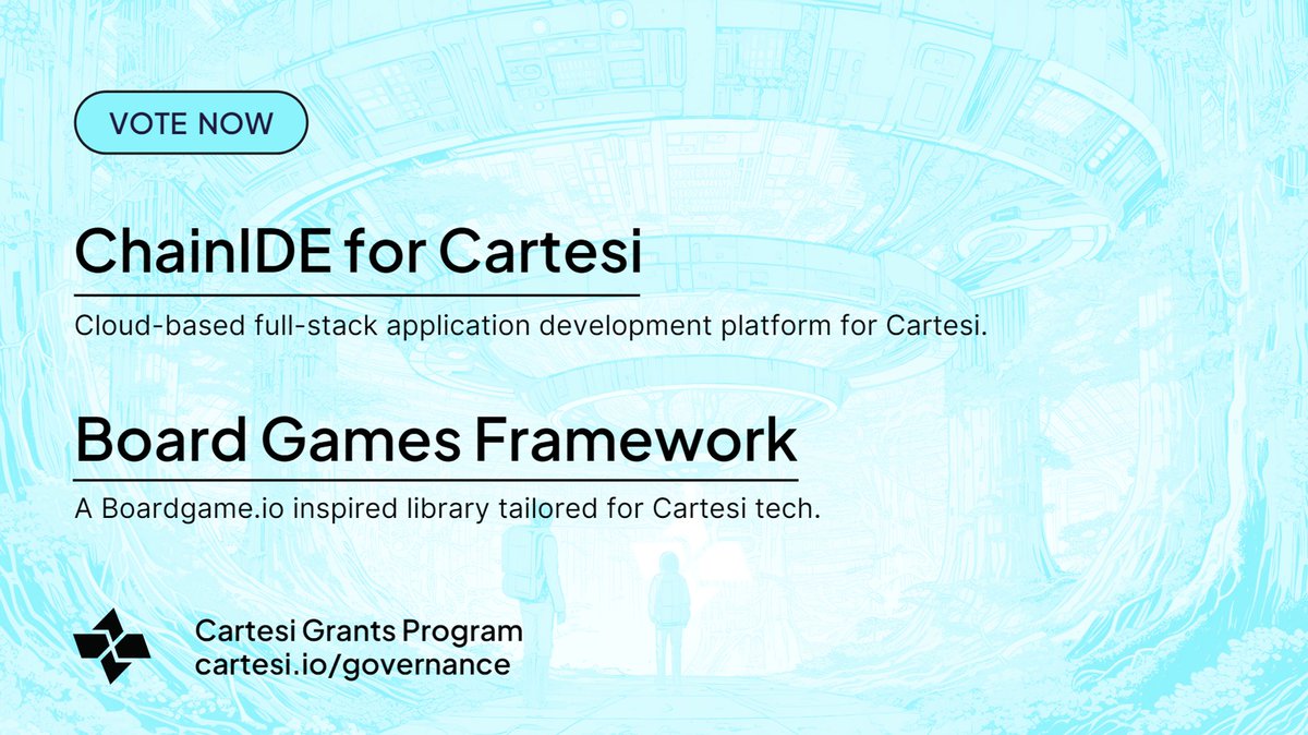 The Snapshot is now live for these two CGP proposals 🔥 Cast your vote & help shape the future of the Cartesi ecosystem! Voting closes May 8th, 12AM UTC ➡️ ChainIDE for Cartesi @ChainIDE | bit.ly/4bcWQkw ➡️ Board Games Framework @ThinkandDev | bit.ly/3Wi2UE0