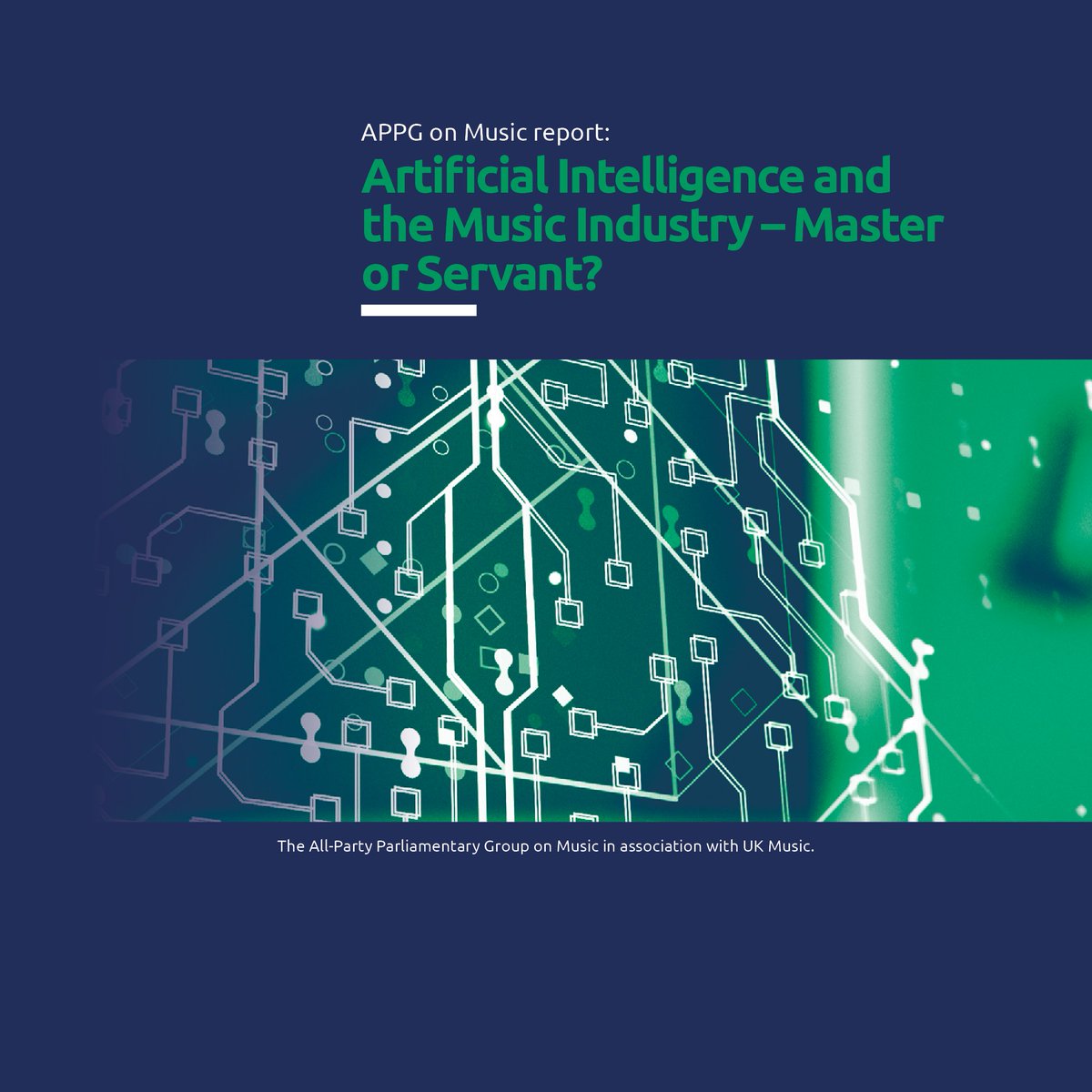 The All-Party Parliamentary Group on Music, in association with @UK_Music, has today published a report on Artificial Intelligence and the Music Industry. The report makes 8 key recommendations to the Government to help manage the threat of AI to the music industry 🧵A thread: