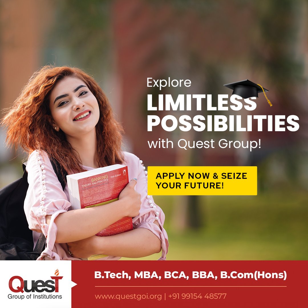 Admissions open at Quest Group of Institutions! 🚀 

Discover your passion, shape your future with us. 

Apply now! 

Visit questgoi.org or call +91-9915448577. 

#QuestAdmissionsOpen #ShapeYourFuture #QuestMohali #Success #Career #Admissions