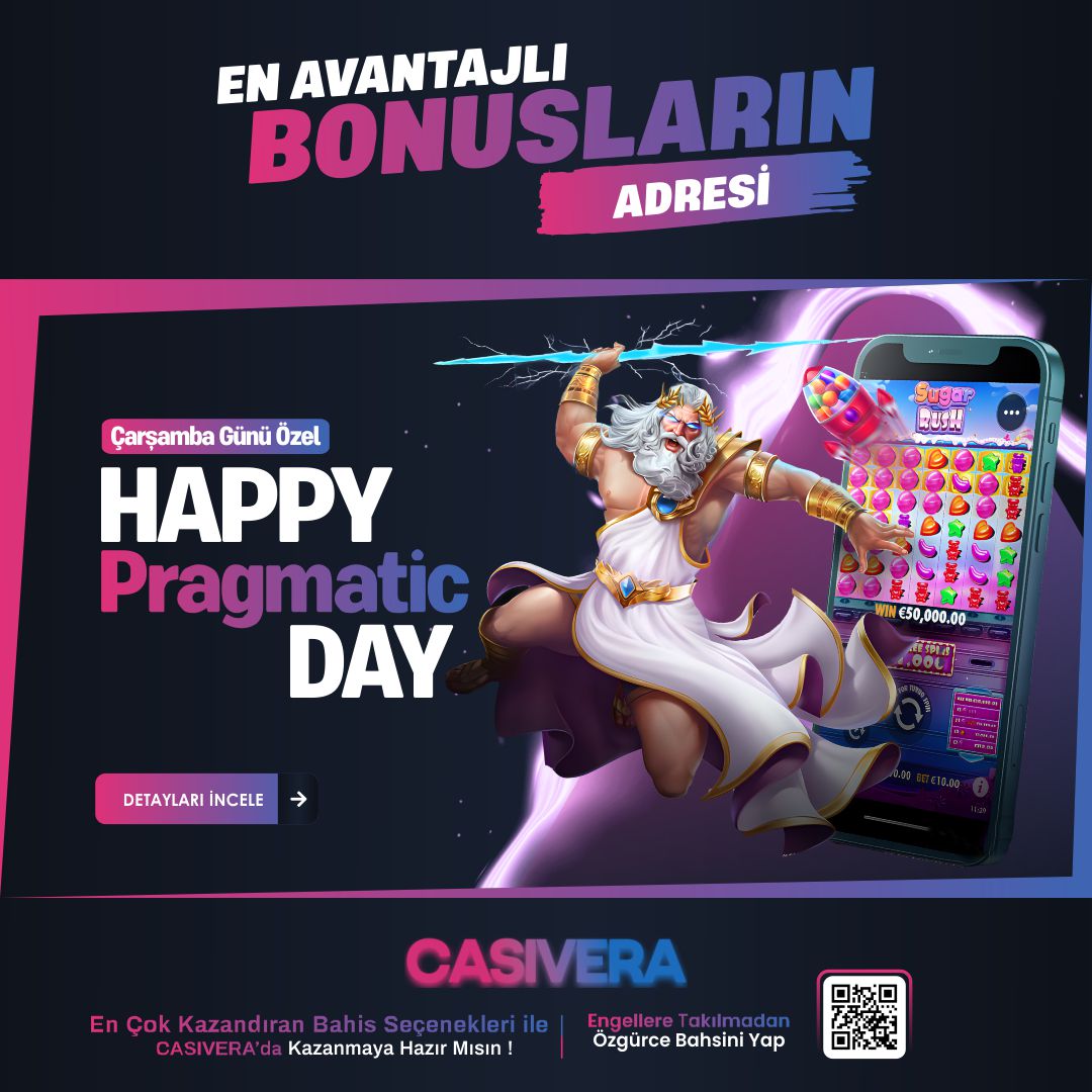 📢 ÇARŞAMBA GÜNÜNE ÖZEL HAPPY PRAGMATİC DAY BONUSU ⚡️ 📆 Çarşamba günleri yapacağınız 500₺ ve üzeri yatırımlar için spin değeri 5₺ olan tam 150 Free spine kadar hediye. 🎁 Kampanya’dan gün içinde toplam 2 defa faydalanma şansı ⭐️Casivera Giriş t.ly/CasiveraXgiris