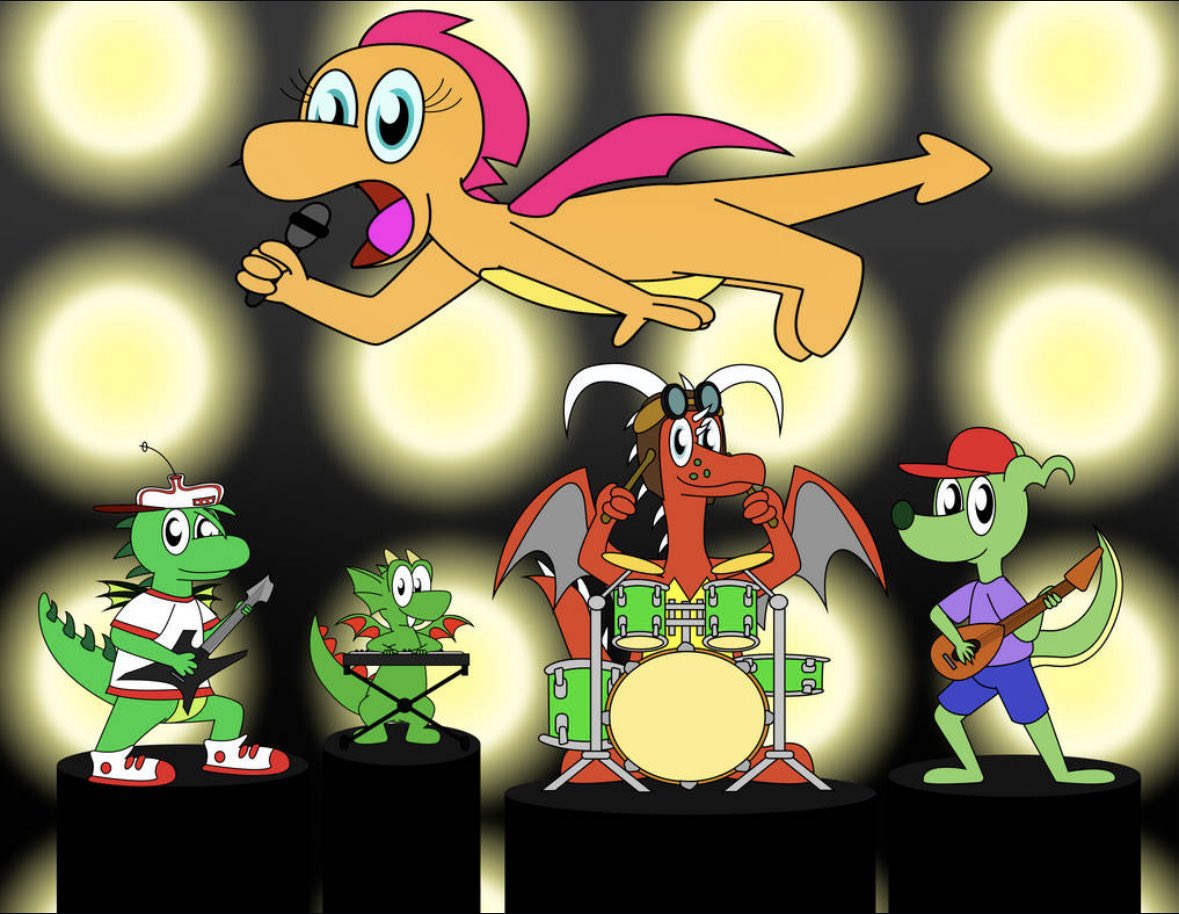 With May being my birth month I am going to be posting seven different Collabs this month up until my birthday the this is the first one I drew: @StheDerek Sophie @AviZergen Rico @ZookieCartoons Zookie @GalacticDragons T-Bone Mattpan’s Vinn Preforming in a rock band.