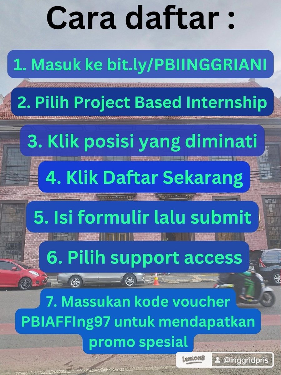 Penawaran terbatas nih guys buat kalian yang mau ngembangin #karier di berbagai bidang & pengen banget dapat #portofolio dari perusahaan2 ternama. buruan pendaftarannya sebentar lagi mau ditutup tgl 3 Mei 2024!!
#bangunkarir #infoloker #lebaran2024 #tipscv #projectbasedinternship