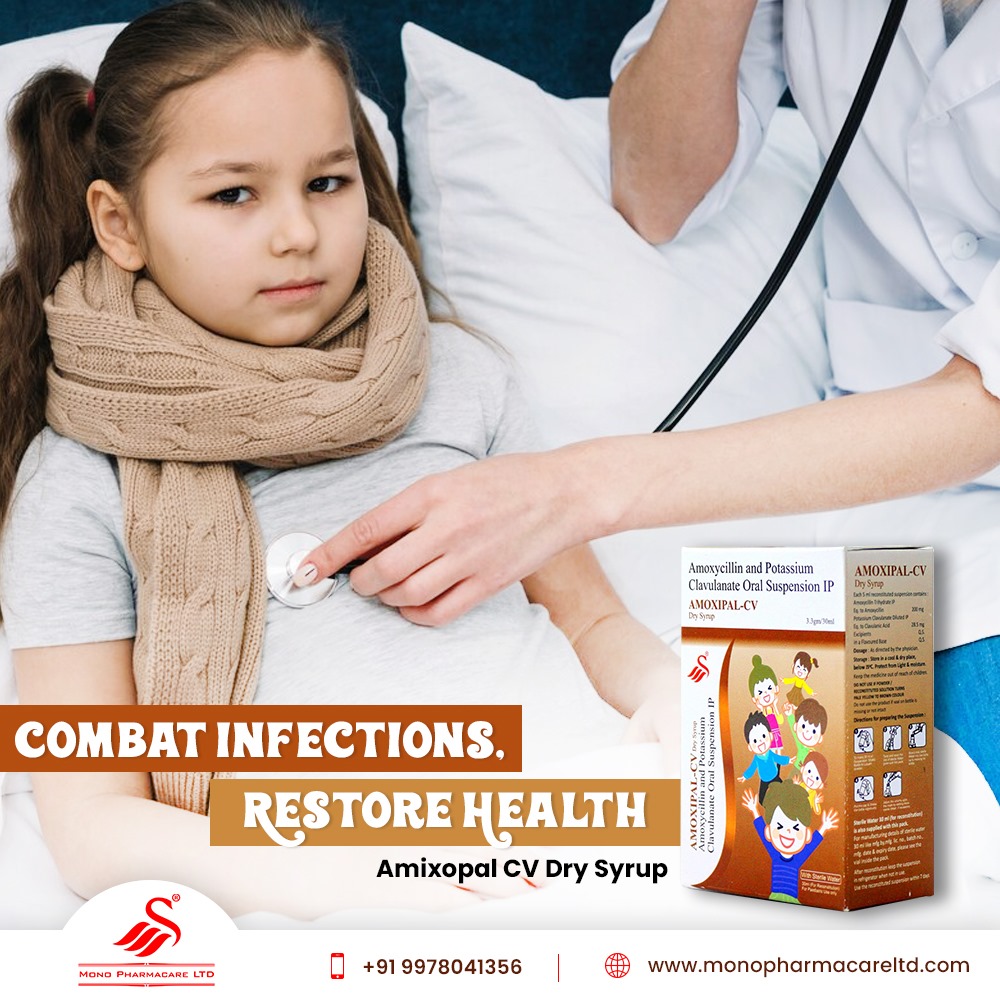 AMOXIPAL CV DRY SYP: the answer to rapid solution against bacterial infections.

#amoxipalcvdrysyrup #amoxipalsyrup #infectionrelief #bacterialinfectionsrelief #HealthcareSolution #SwiftRelief #InfectionAlly #monopharmacareltd #pharmacompany #ahmedabad