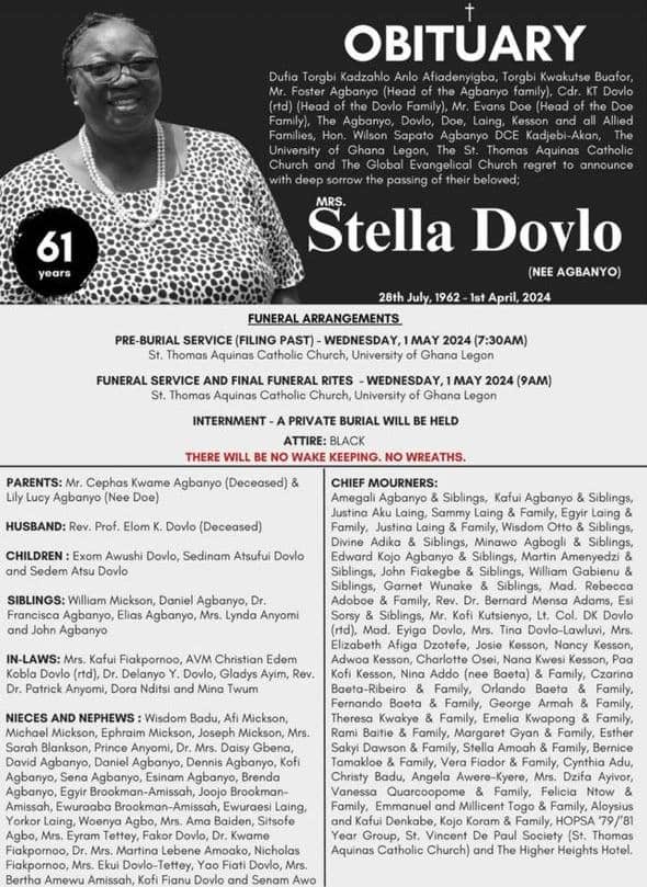 Mrs Stella Dovlo was a pillar and an administrator of an exceptional class. Everywhere she served within ⁦@UnivofGh⁩ she made impactful change. At the ⁦@ugbsofficial⁩ her contribution was transformative. Rest in Perfect Peace Aunty Stella 😭💔