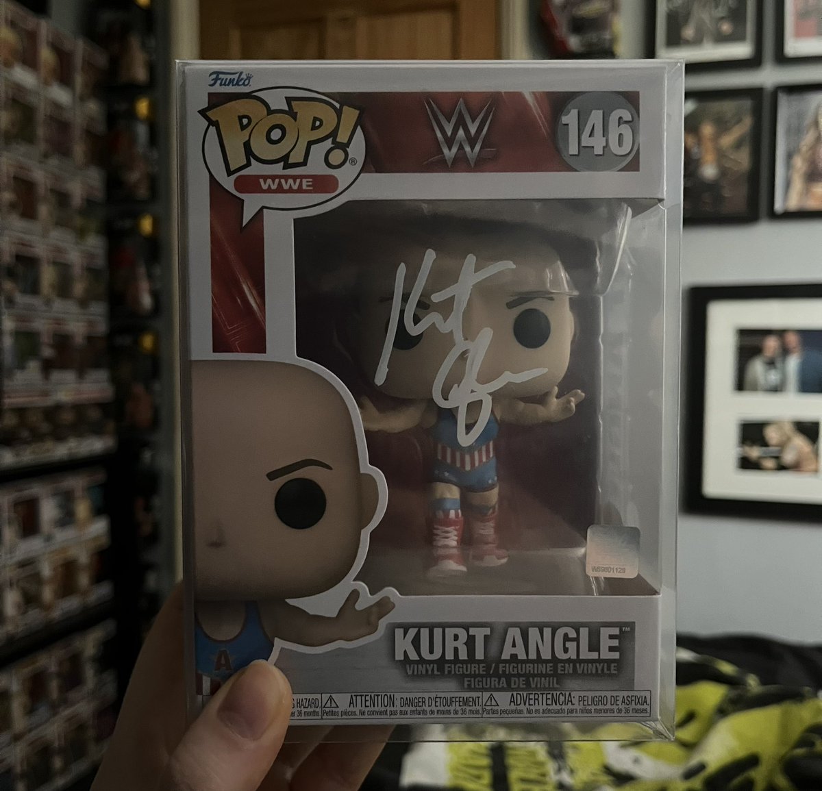 My pre-order of the new @RealKurtAngle signed @WWE @OriginalFunko Pop arrived thanks to @HIGHSPOTSUK! #itstrue