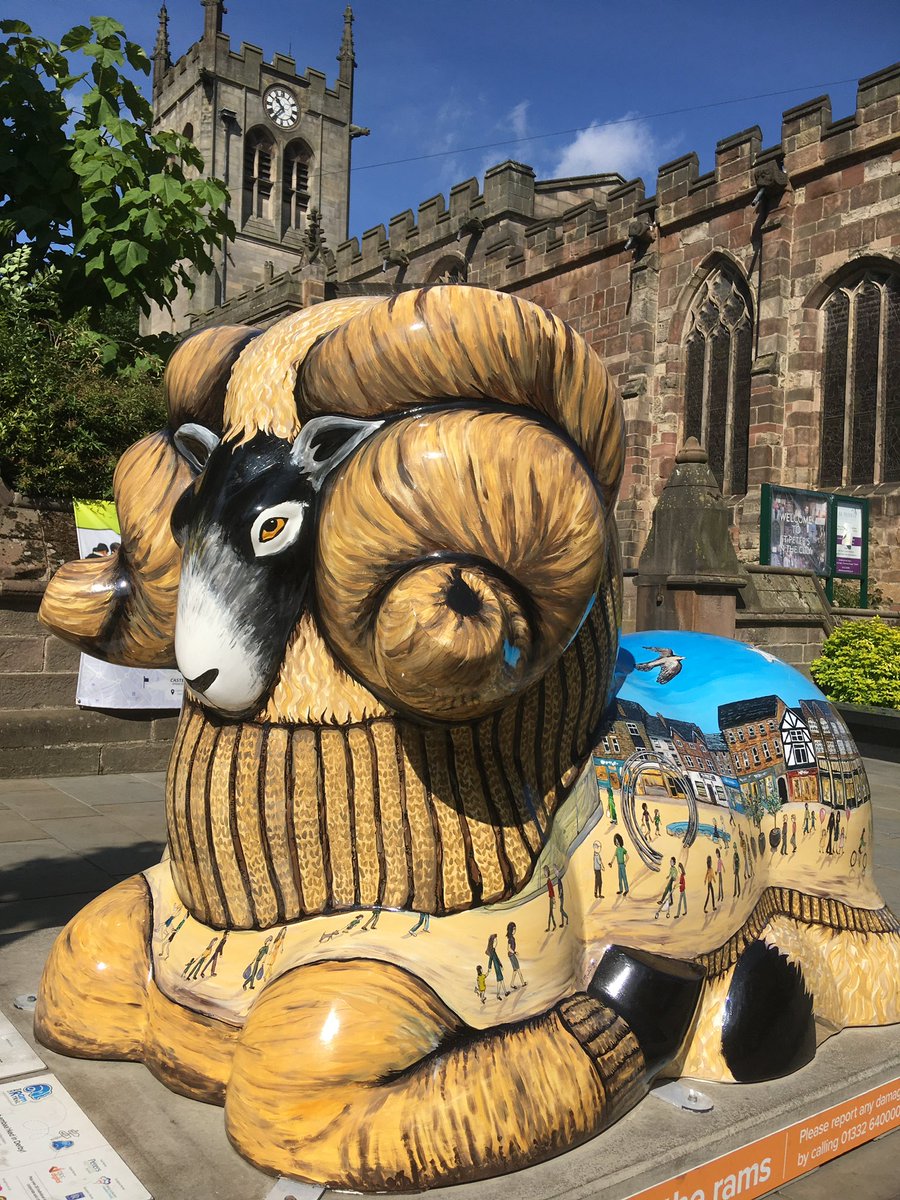 FloralRainbowAW's tweet photo. For #AlphabetChallenge #WeekR here are four #Rams from the #RamTrail in Derby in 2021, colourful rams were situated across the city 🐏 https://t.co/ZRzjeBdowp