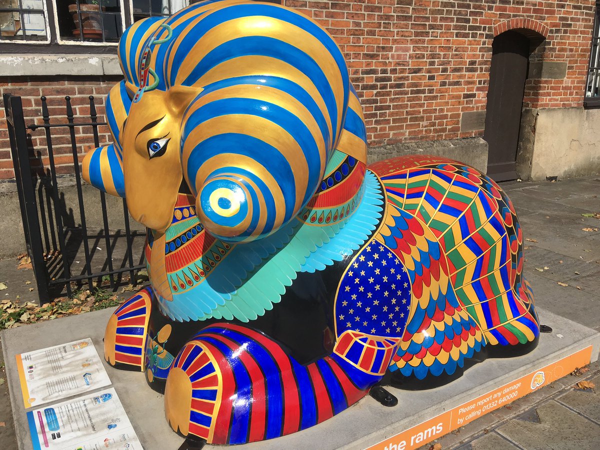 FloralRainbowAW's tweet photo. For #AlphabetChallenge #WeekR here are four #Rams from the #RamTrail in Derby in 2021, colourful rams were situated across the city 🐏 https://t.co/ZRzjeBdowp