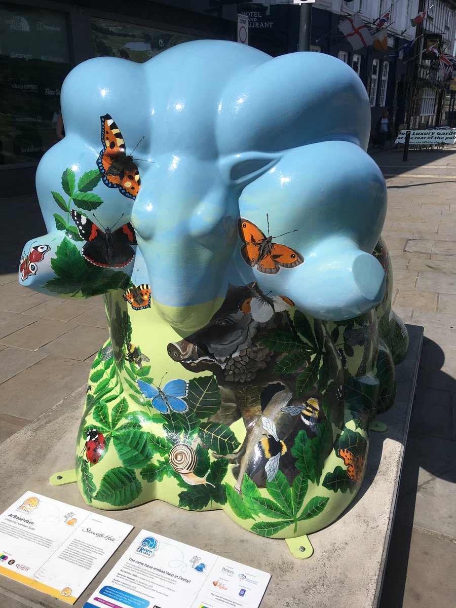 FloralRainbowAW's tweet photo. For #AlphabetChallenge #WeekR here are four #Rams from the #RamTrail in Derby in 2021, colourful rams were situated across the city 🐏 https://t.co/ZRzjeBdowp