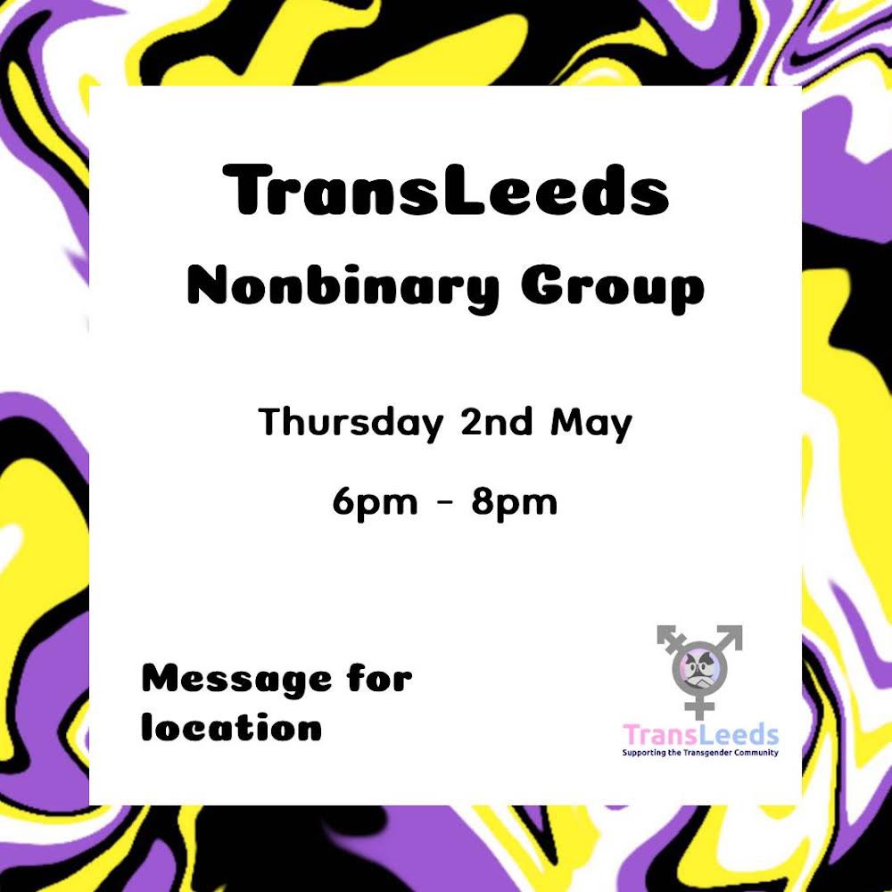 Come and join us tomorrow for our nonbinary group. 6pm - 8pm at our usual location. Message for location details. 💛🤍💜🖤