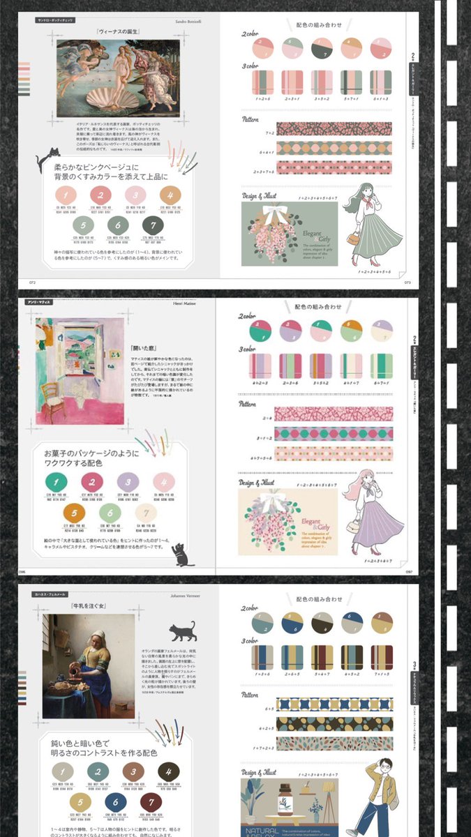 組紐角台　雅流　教書　配色配置表 📗新刊📗名画から広がる配色アイデアBOOK 本日発売です！ ご興味がご