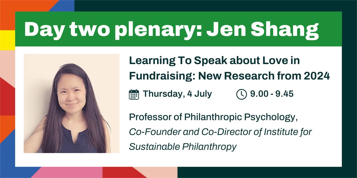 Our day two plenary speaker for #CIOFFC is Jen Shang (Professor of Philanthropic Psychology). The session will be Learning To Speak about Love in Fundraising: New Research from 2024. Learn more about your speaker: bit.ly/3wfZwit Book tickets: bit.ly/43cn0Ru