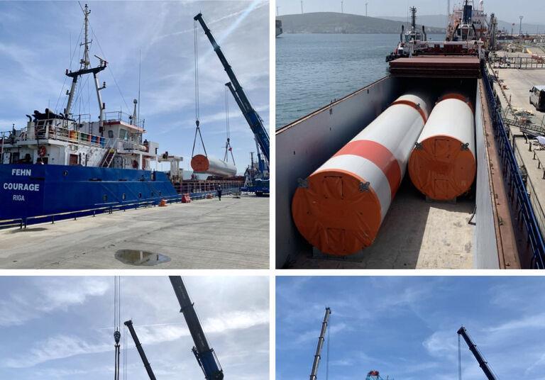 EMS Chartering deployed its own coaster vessel Fehn Courage to collect wind energy cargo in a Mediterranean port.

#heavylift #projectcargo #projectlogistics #projectforwarding #logistics

bit.ly/3wqFsdb