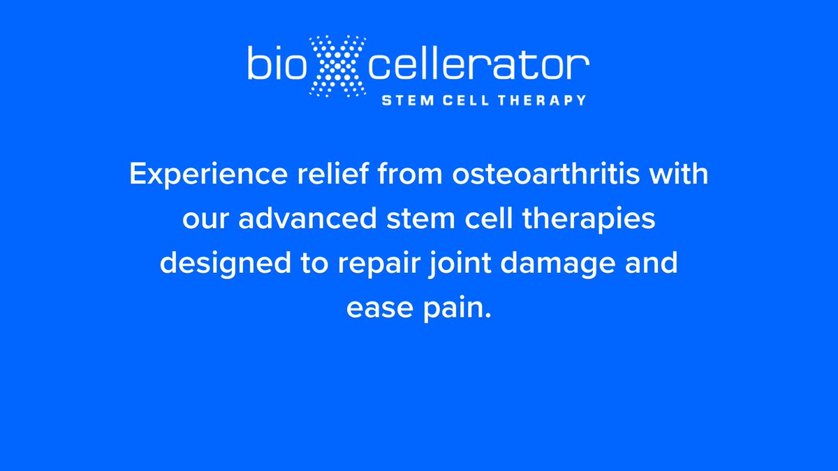 Are you curious about how stem cells can help treat osteoarthritis? 

Learn More: brnw.ch/21wJltQ  

#BioXcellerator #StemCells #StemCellTherapy #Osteoarthirits #HealthyLivining #Goals