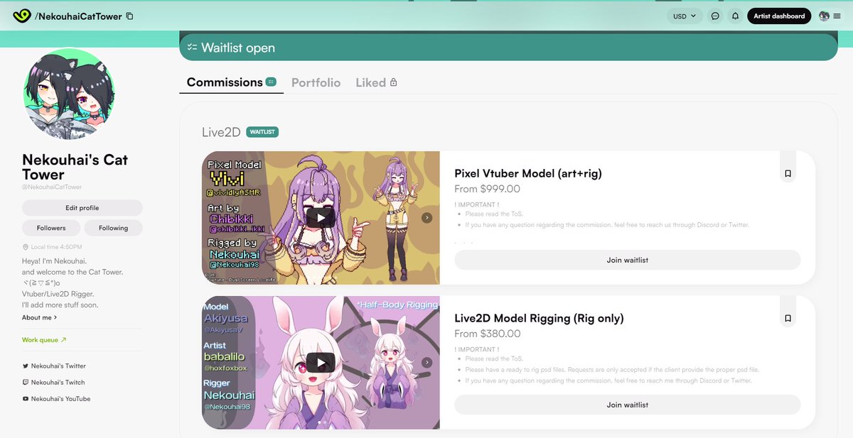 Psst, I have a Vgen page now. Waitlist are open OwO