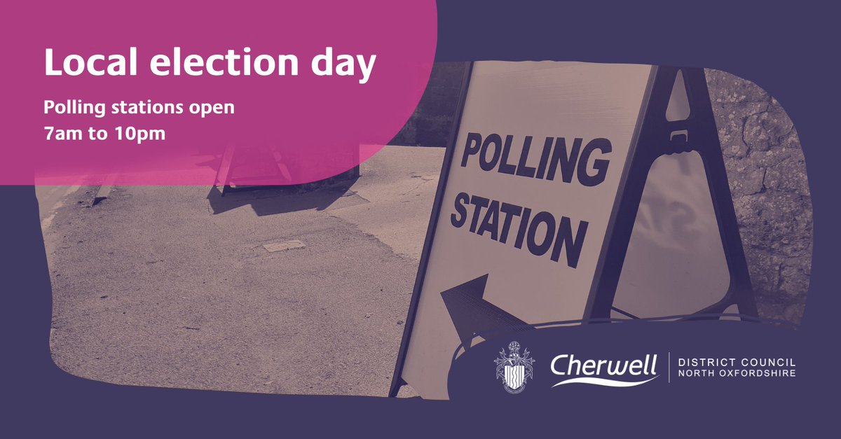 It’s local election day, with a third of the seats on the district council up for election.

You can vote at your allocated polling station between 7am and 10pm – you’ll find the details on your poll card. 

Don’t forget to bring photo ID!

#LE24 #LocalElection2024