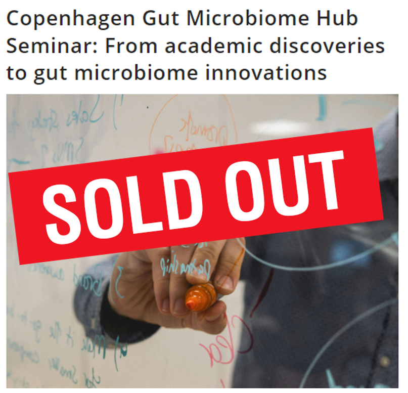 We did it again! 😎 The upcoming #CPHGUT Microbiome Hub Seminar: From academic discoveries to gut microbiome innovations is sold out.... 🙌 We are looking so much forward to the event on May 27th, which will gather +150 people across universities, industries and hospitals! 🤩