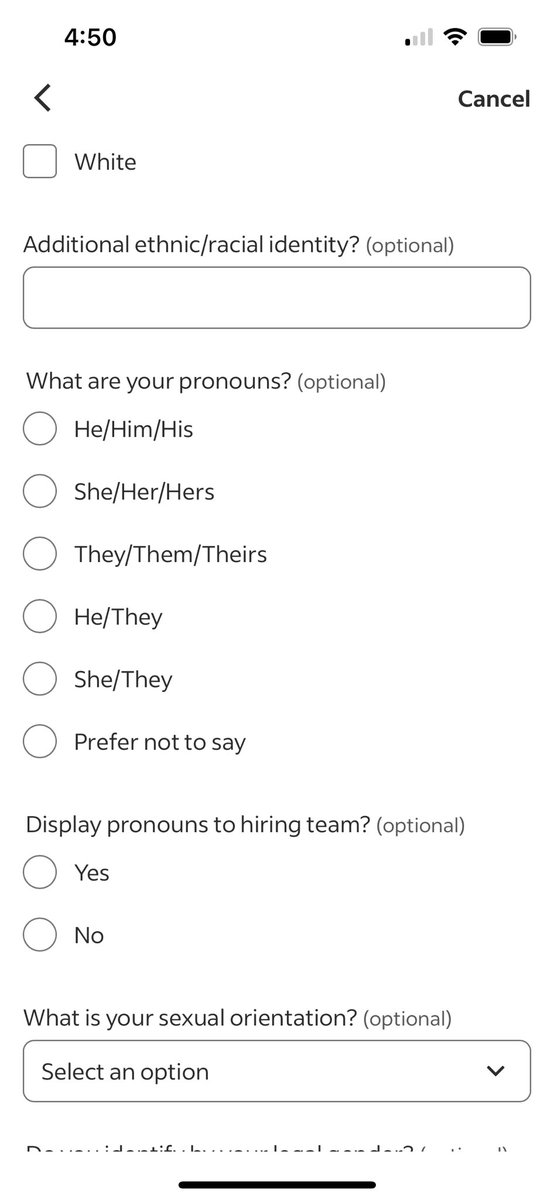 Is this legal to put on a job application? #pronouns #sexualorientation
