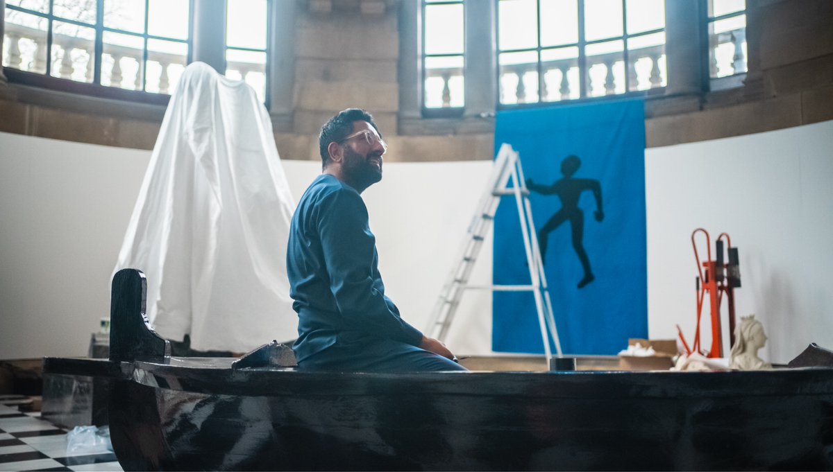Oh the glamorous life of an artist! These beautiful shots give a behind-the-scenes glimpse of Osman Yousefzada at work, ahead of Where it Began, opening at Cartwright Hall Art Gallery this Fri 3 May. #UKCityofCulture2025 @OSMANstudio @BradfordMuseums 📸 @PishdaadC