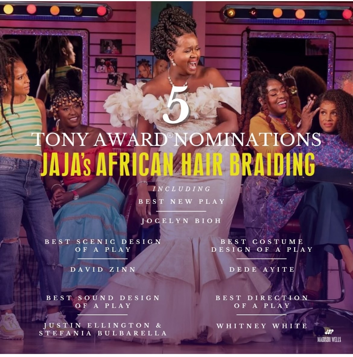 somimusic's tweet photo. 🤍 Grateful to have been a part of the making of a beautiful thing. Congratulations to the entire cast and crew. Congrats to all of @TheTonyAwards nominees this season.🤍 #jajasafricanhairbraiding https://t.co/cIuNviYAP7