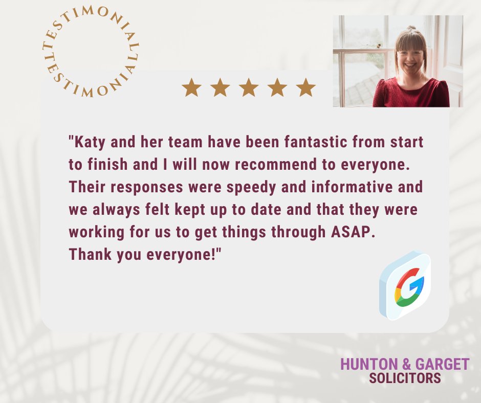 We have received some excellent feedback following a recent #conveyancing transaction - thank you to everyone that takes the time to leave a review-  it means such a lot to us.
#richmondnorthyorkshire #catterickgarrison