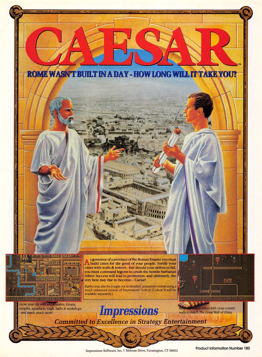 “Řím nebyl postaven za den. Jak dlouho to bude trvat vám?” #hernireklama na strategii Caesar (1993).