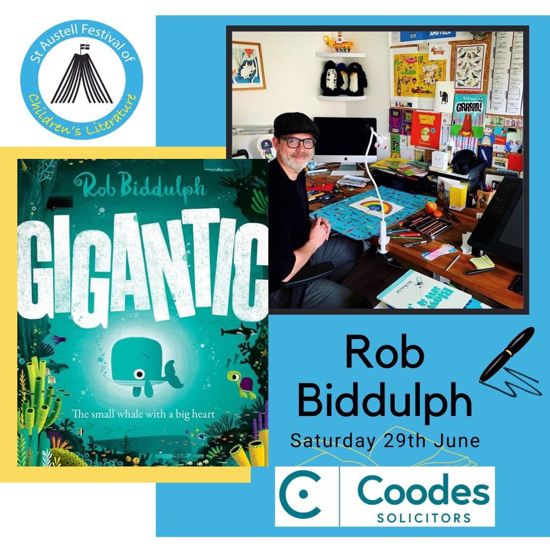 We are thrilled to be hosting the well-loved, multi-award-winning author/illustrator @RobBiddulph on Saturday 29th June! Rob’s event is bursting with creativity & imagination as he introduces young readers to 2 of his new books, 'My First Draw With Rob: Unicorns' and 'Gigantic'