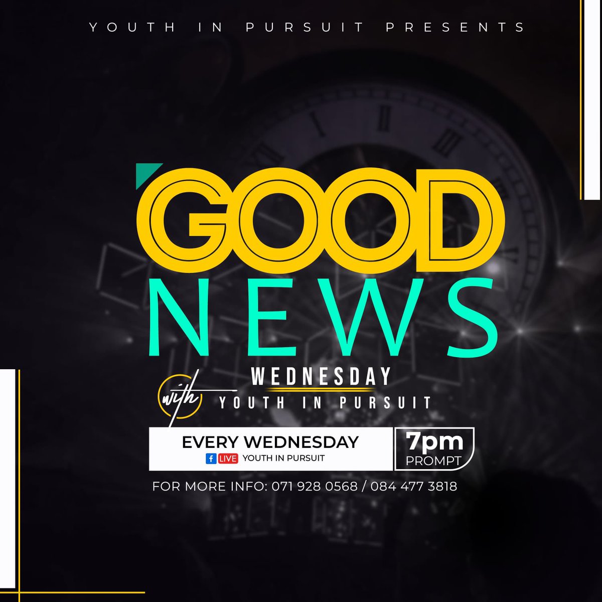 YouthIn_Pursuit's tweet image. GNW is upon us yet again! Join us as we have yet another mind blowing experience with thee Good News live on Facebook @ exactly 7pm tonight!

#GNW
#wordislife
#wordsession
#goodnews
#youthinpursuit
#facebooklivestream
#fypシ゚viralシ