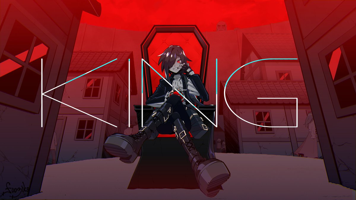 i drew art for heavenwraith's KING arrangement and cover!!!! please give it a listen, it's super cool!!! 🫵