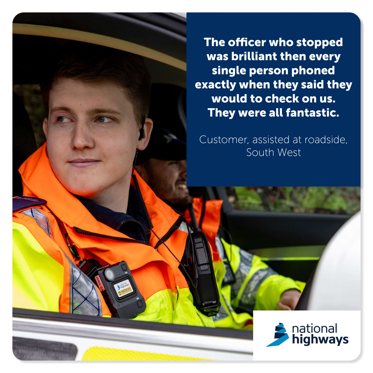 NationalHways's tweet image. We're celebrating the twentieth anniversary of our traffic officers and operation centres! 

Here’s what our customers had to say about the help they received after contacting us for assistance.  

To find out more, visit:

▶️ nationalhighways.co.uk/about-us/our-f…

#TO20