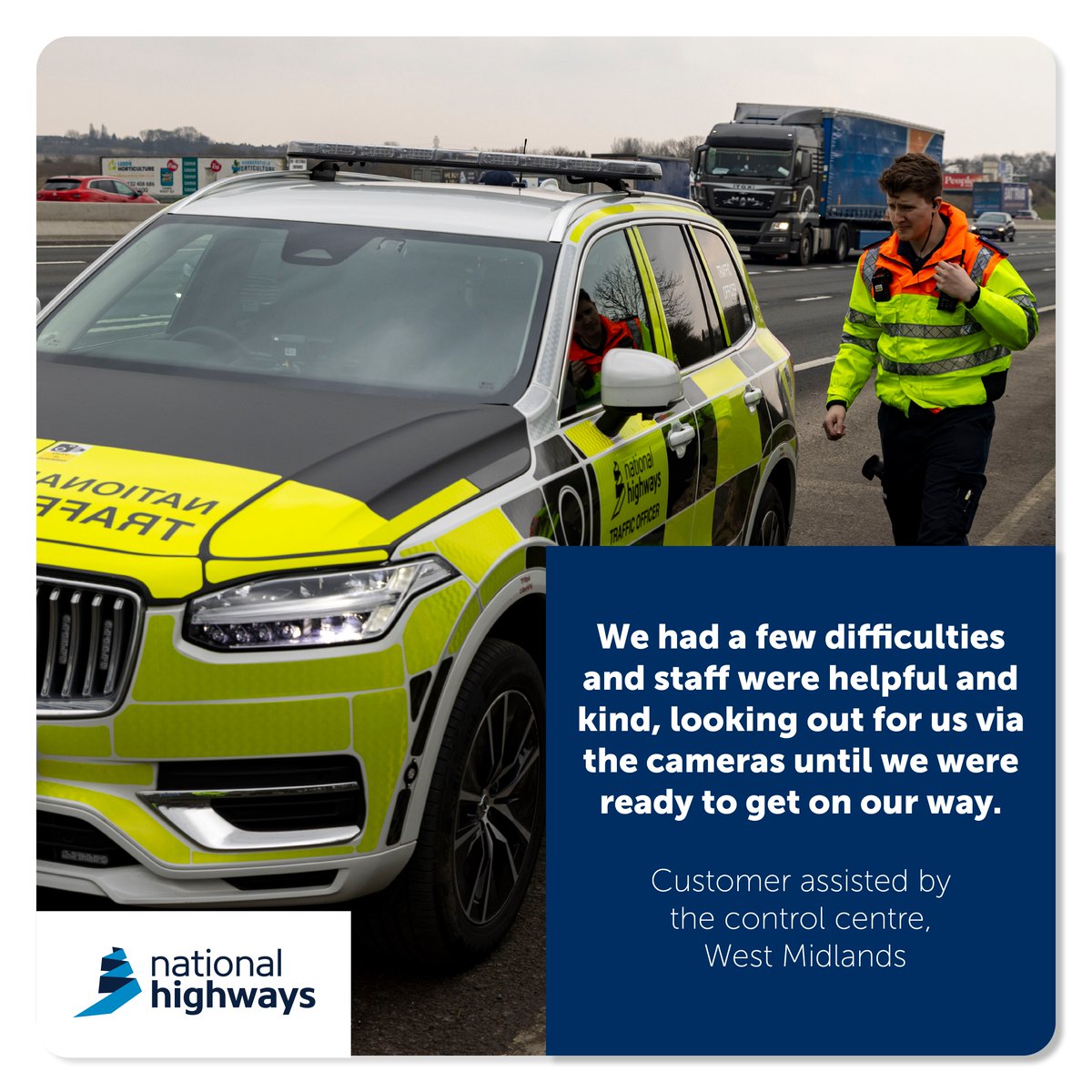NationalHways's tweet image. We're celebrating the twentieth anniversary of our traffic officers and operation centres! 

Here’s what our customers had to say about the help they received after contacting us for assistance.  

To find out more, visit:

▶️ nationalhighways.co.uk/about-us/our-f…

#TO20
