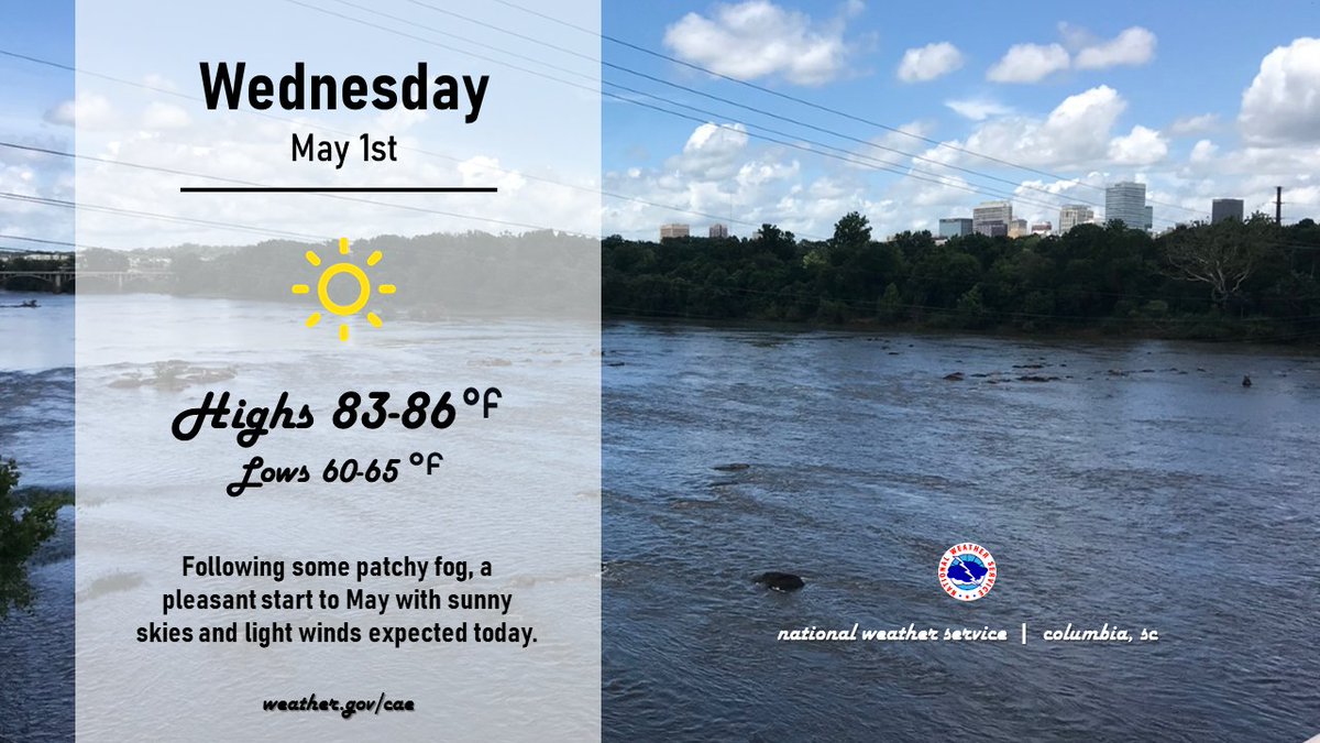 Showers and storms have moved out overnight, leaving behind some patchy fog this morning. Warm temps into the mid-80's with sunny skies expected for the rest of Wednesday.