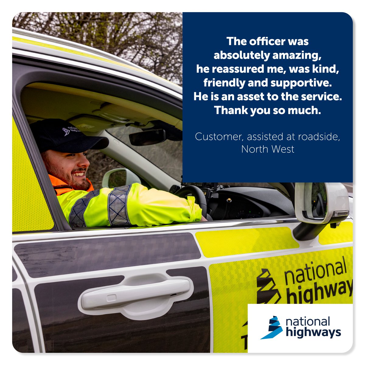 HighwaysNWEST's tweet image. We're celebrating the twentieth anniversary of our traffic officers and operation centres! 

Here’s what our customers had to say about the help they received after contacting us for assistance.  

To find out more, visit:

▶️ nationalhighways.co.uk/about-us/our-f…

#TO20
