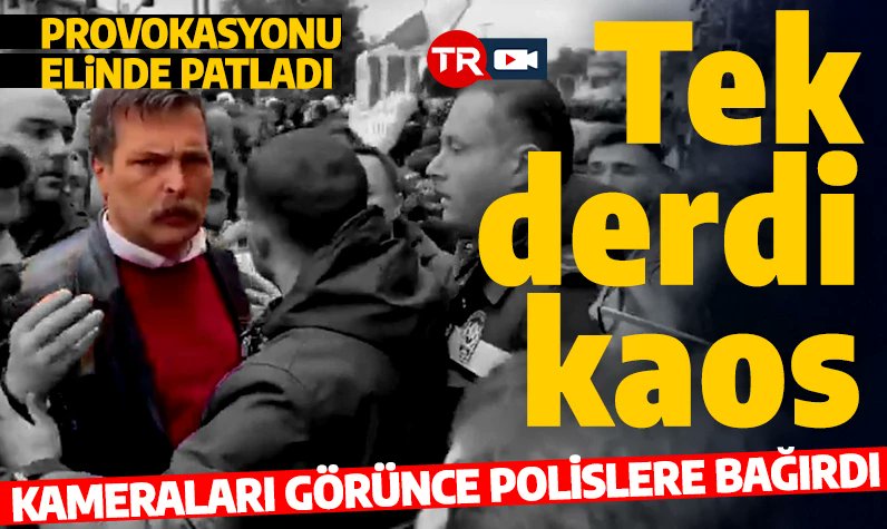 TİP Genel Başkanı Erkan Baş kameraları görünce şova başladı polislere bağırdı trhaber.com/gundem/tip-gen…