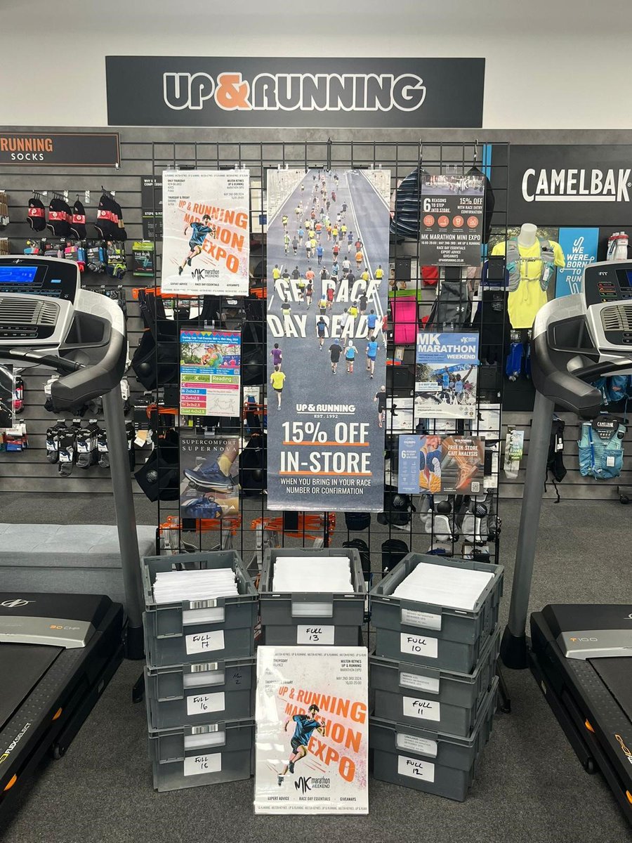 It's time to collect your running number from the Up & Running shop in Milton Keynes! ✉️🚨 Take the stress out of race day and collect your number in advance, and don't forget you get 15% OFF Please read the Event Guide for more information: mkmarathon.com/event-guide/