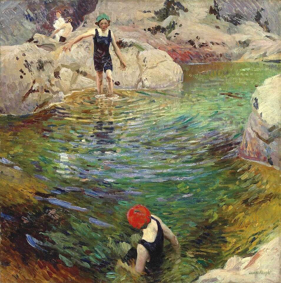 Laura Knight (English,1877–1970) - Bathing　ca.1912　oil on canvas private collection
