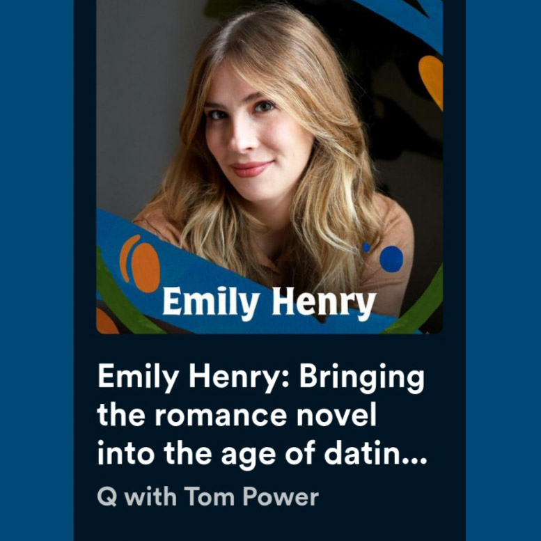 Book Podcast! Author Emily Henry talks with Tom Power on Q @CBCRadioCanada about the romance genre and her books.

Listen via Spotify: open.spotify.com/episode/3Ret8a…

#CBCBooks #Romance #BookPodcast #EmilyHenyAuthor #Books