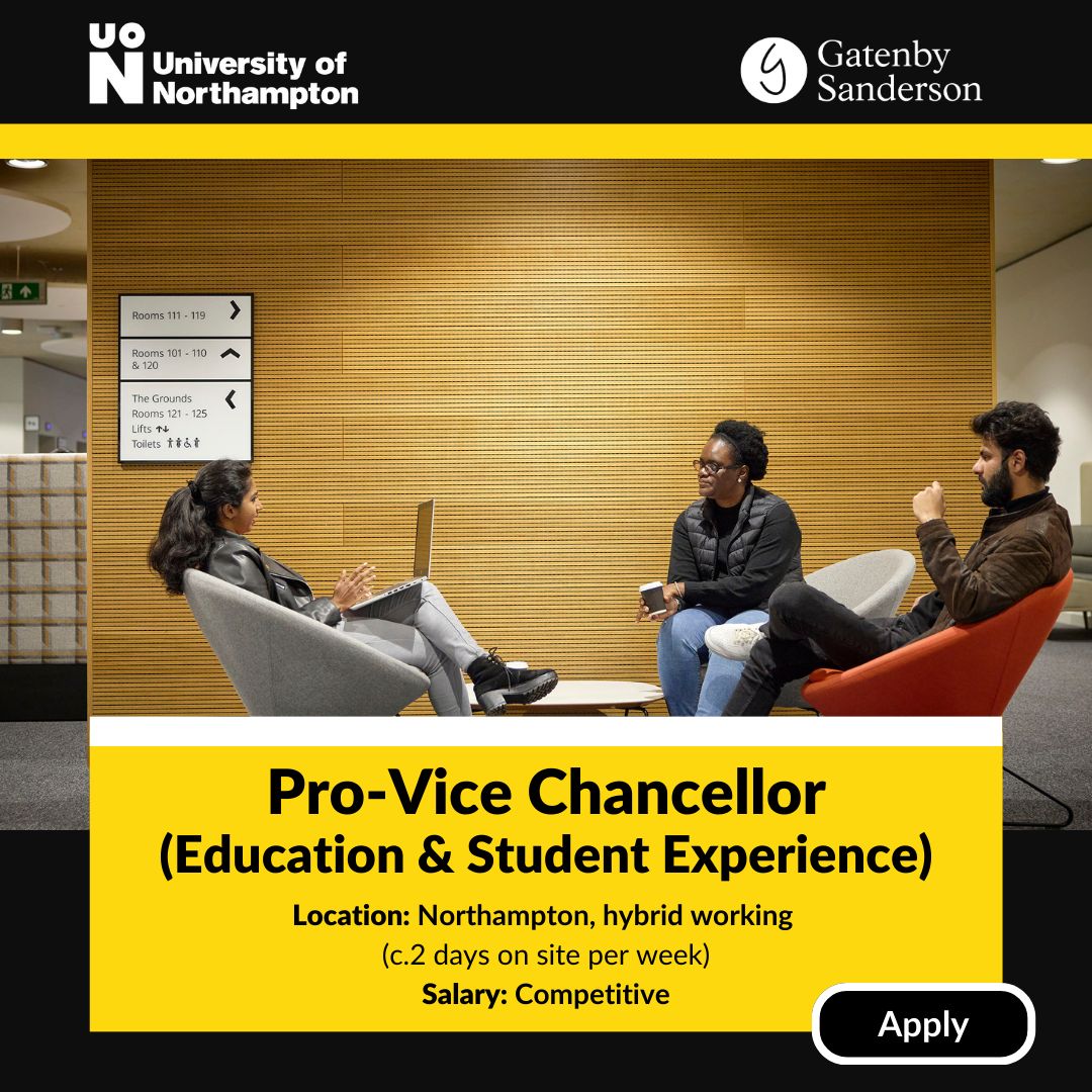 The University of Northampton are seeking a Pro-Vice Chancellor (Education & Student Experience) to focus on their programmes of study, academic standards and the quality of the student experience. #HigherEducation #Northampton #ViceChancellor tinyurl.com/ytwu7w8v