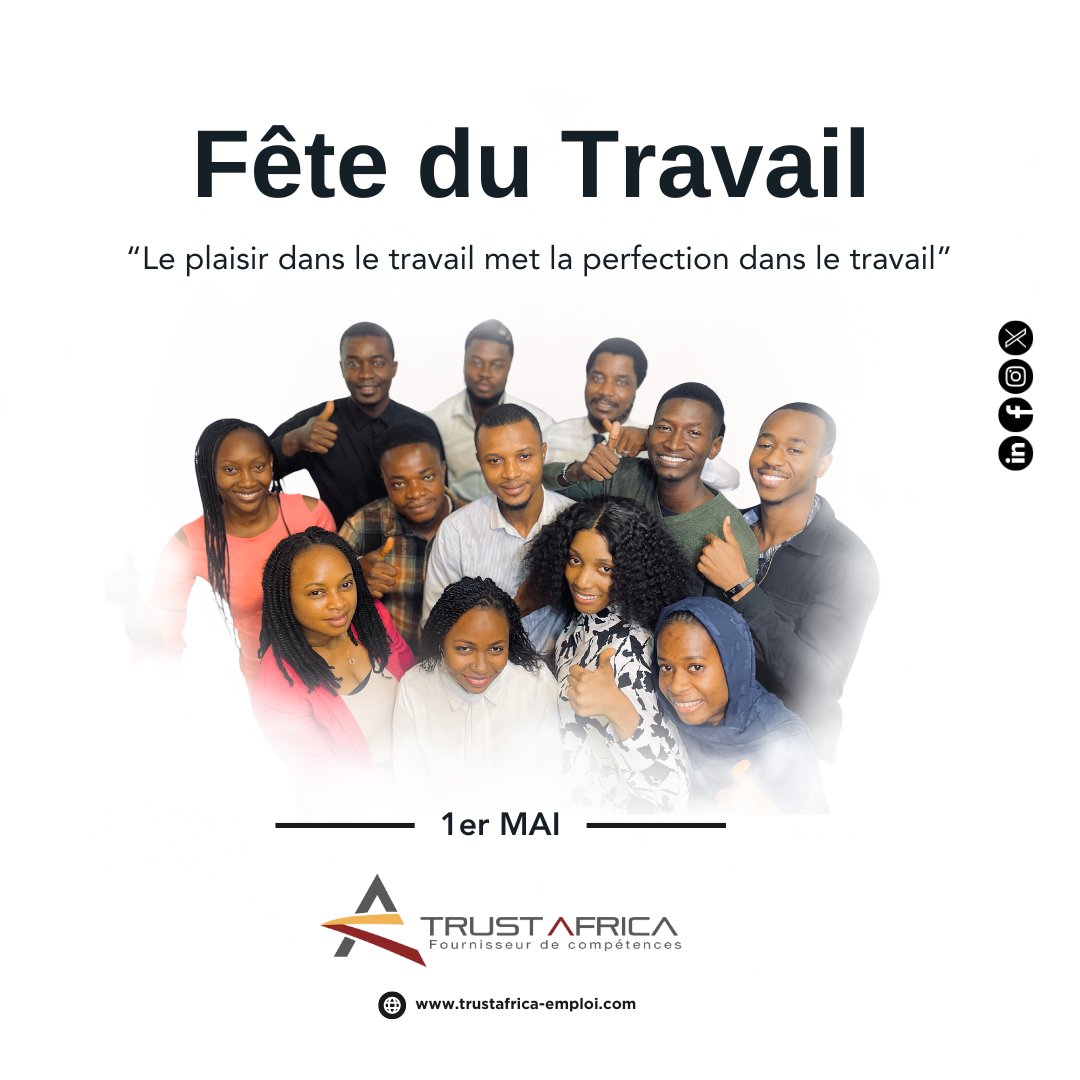 TrustGuinee's tweet photo. 🎉💼 En cette journée internationale du travail, TrustAfrica tient à exprimer sa profonde gratitude à l'ensemble de tous ses collaborateurs.

JOYEUSE 1er MAI

#trustafrica #workerDay #fêtedutravail https://t.co/yFS8GVSqRv