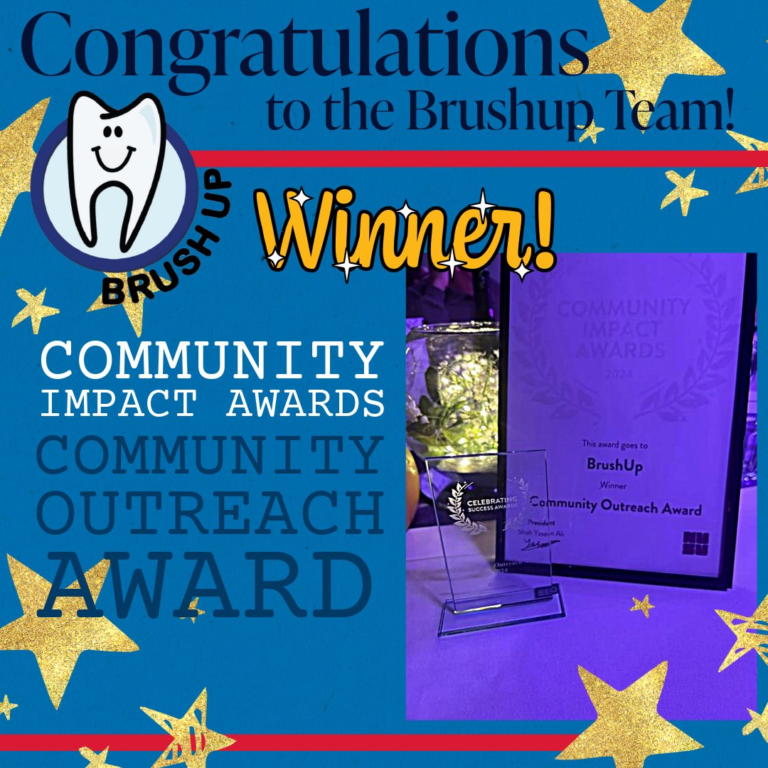 Congratulations to the Brushup team who last night at the NUSU Community Impact Awards won the Community Outreach Award! This award recognises those whose efforts have benefited the student community and also impacted positively on the wider community.  @BrushUp_Ncl