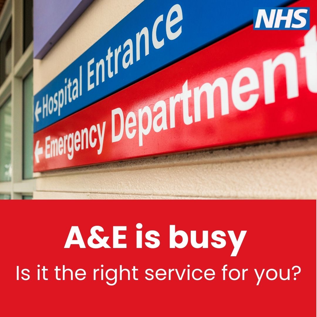Local A&Es at Wexham Park & Frimley Park are busy today (1 May). •NHS 111. Call 111 or visit orlo.uk/lkX4h •Pharmacy •Frimley Healthier Together •Minor Injury Unit in Bracknell (open 7 days a week, 8am–8pm)