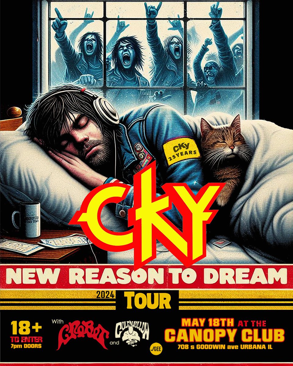 𝐉𝐔𝐒𝐓 𝐀𝐃𝐃𝐄𝐃 ➕🎶 Peoria's @colehollowband returns to The Canopy Club to open the room for @ckymusic w/ @Crobotband. Join us 5/18 on the New Reason To Dream Tour in Urbana. 🧟‍♀️ ON SALE NOW 🎫 hive.co/l/cc-cky2024